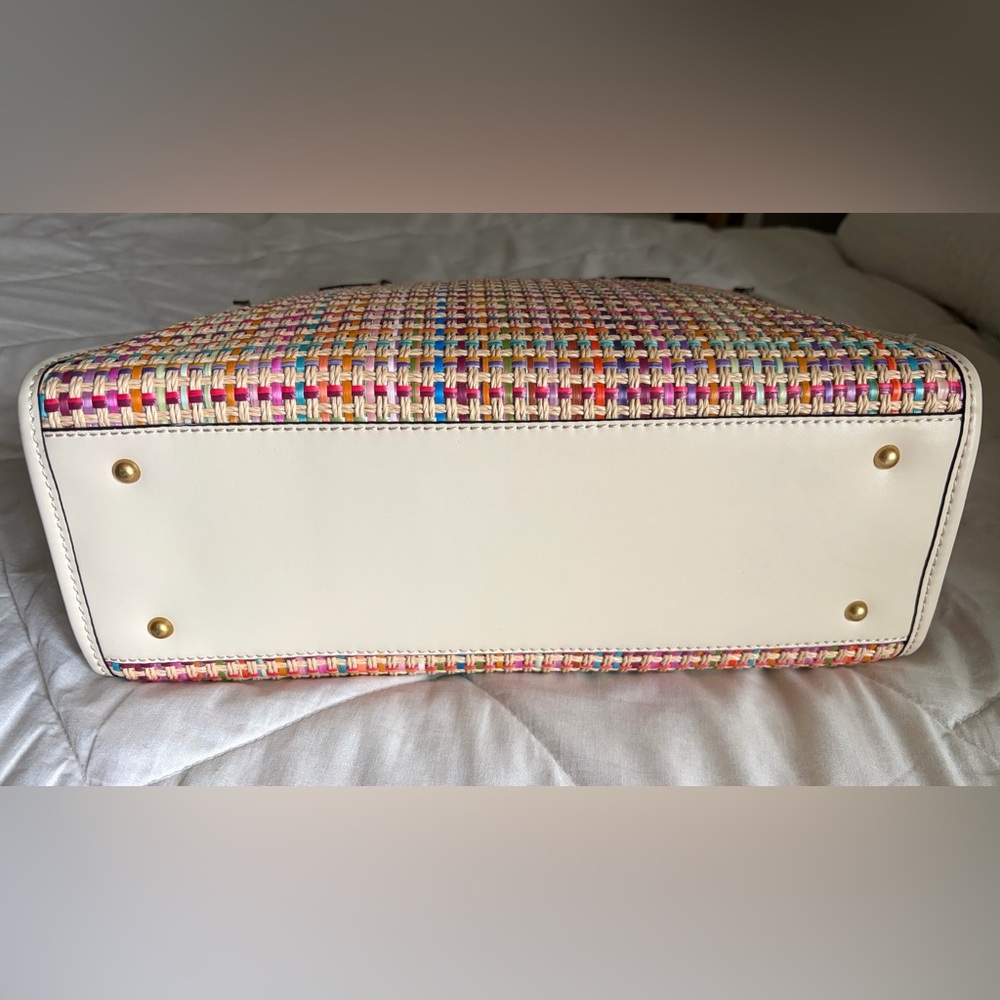 Guess Silvana Multi-Colored Straw Double Compartm… - image 4